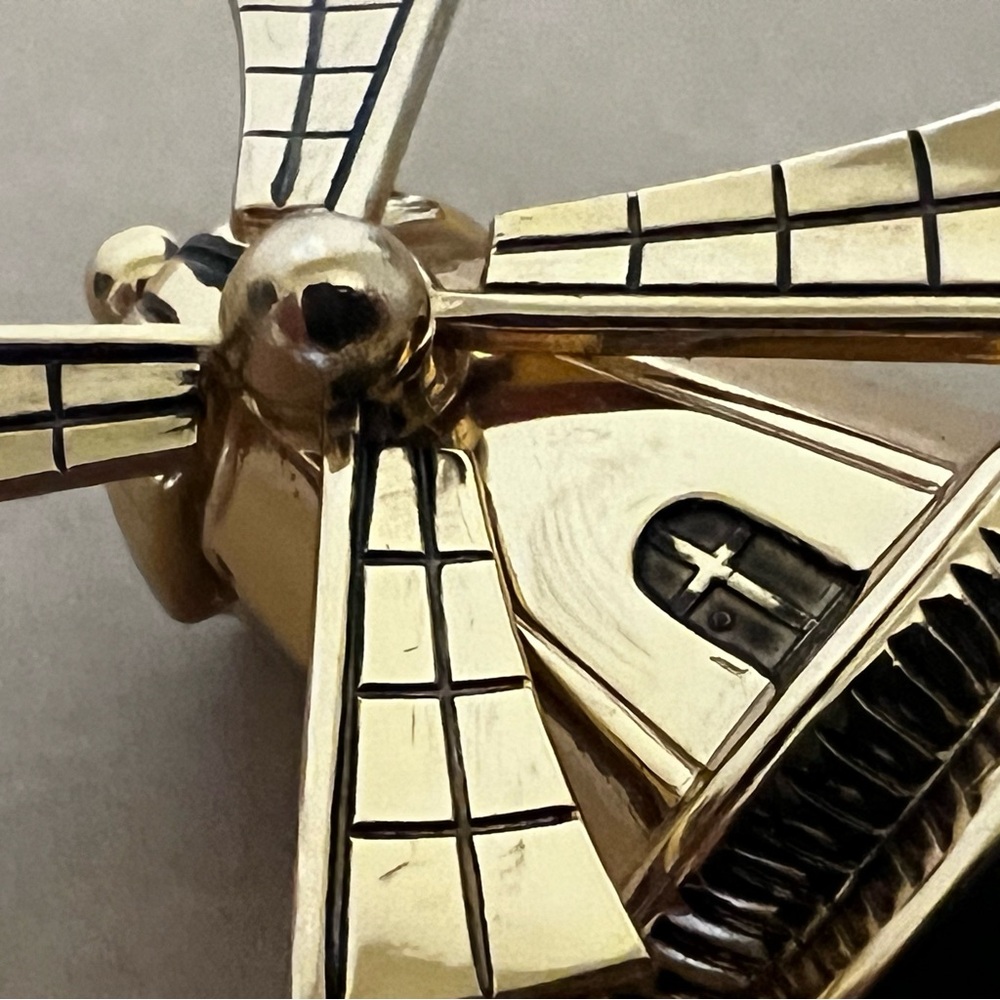 Coro Vintage Windmill Gold Tone Pin Brooch - Picture 5 of 7